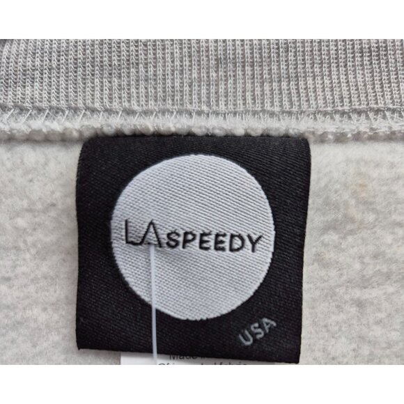 La Speedy Gray Crewneck Sweatshirt S Polyester Cotton Blend Unisex USA-Made - Picture 3 of 6